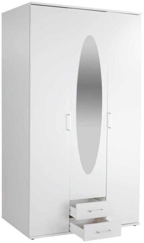 ORMAR S KLASIČNIM VRATIMA bijela   - bijela/boje aluminija, Moderno, drvni materijal/plastika (120/195/55cm)