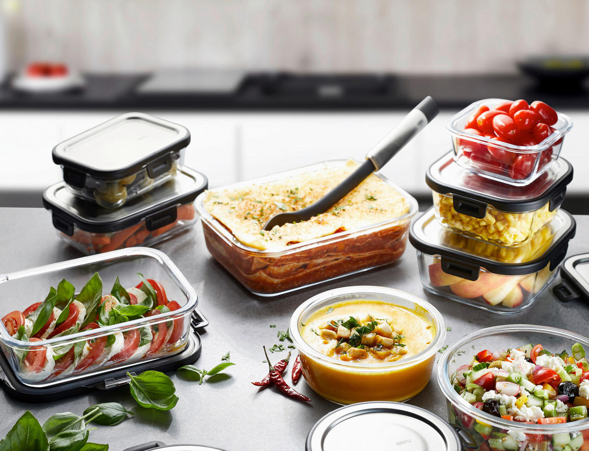 FRISCHHALTEDOSE MILO 1,5 L  - Edelstahlfarben/Transparent, KONVENTIONELL, Glas/Kunststoff (23,2/17,7/7,5cm) - Gefu