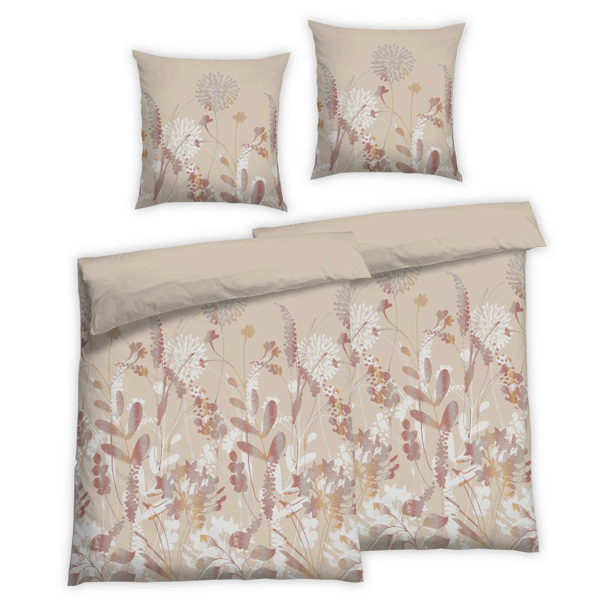BETTWÄSCHE 4-teilig Flanell 135/200 cm  - Beige, Design, Textil (135/200cm) - Florella