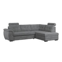 ECKSOFA FALCO NEW Anthrazit Mikrofaser, Struktur Bettkasten, Kopfstütze  - Anthrazit/Schwarz, KONVENTIONELL, Kunststoff/Textil (251/183cm) - MID.YOU