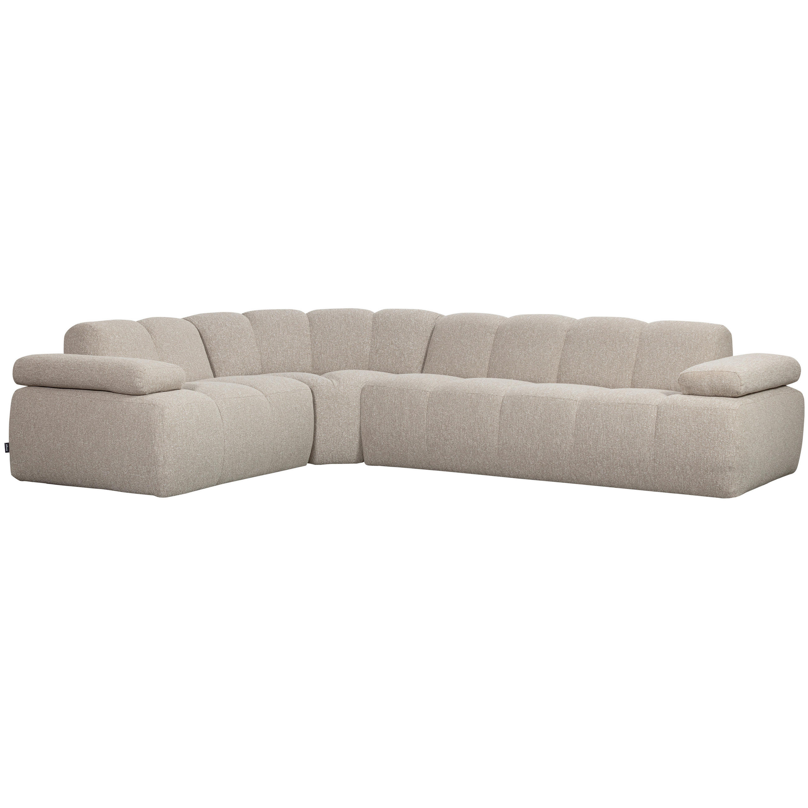 ECKSOFA Mojo Beige Bouclé Armteilverstellung  - Beige/Schwarz, MODERN, Kunststoff/Textil (230/310cm) - Livetastic
