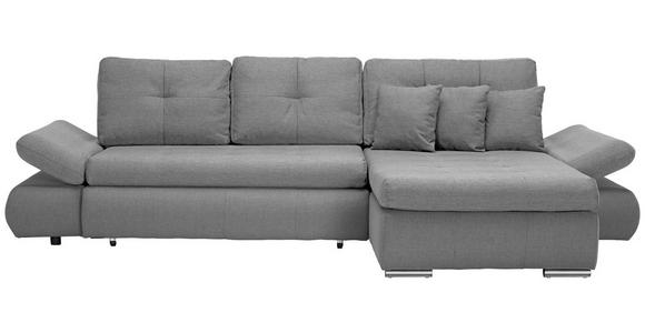 ECKSOFA  in Webstoff Hellgrau  - Chromfarben/Hellgrau, Design, Kunststoff/Textil (302/187cm) - Carryhome