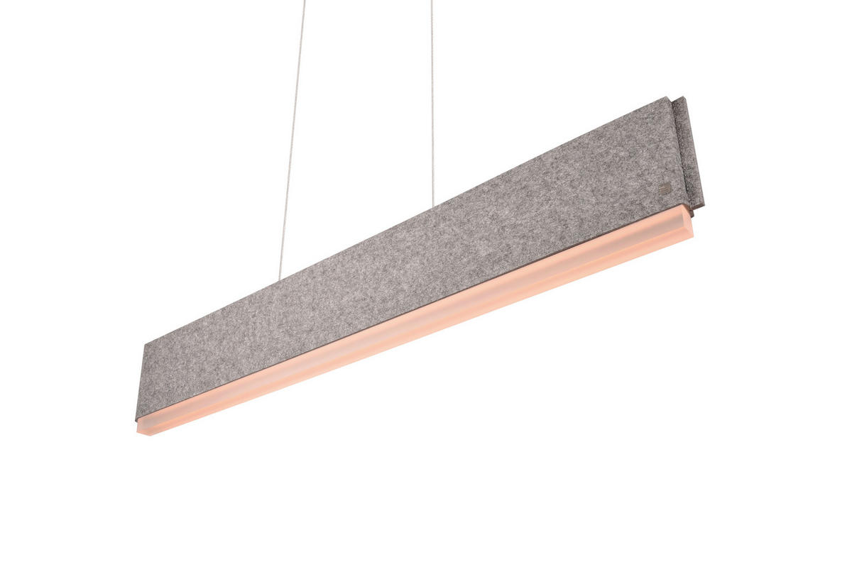 LED-HÄNGELEUCHTE 115/8,5/160 cm  - Grau/Nickelfarben, Design, Textil/Metall (115/8,5/160cm) - Cinque