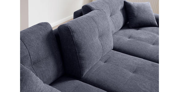 ECKSOFA in Mikrofaser Blau  - Chromfarben/Blau, MODERN, Kunststoff/Textil (276/193cm) - Hom`in