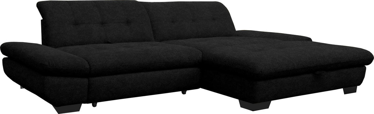 ECKSOFA in Mikrofaser Anthrazit  - Anthrazit/Schwarz, Design, Textil/Metall (290/198cm) - Xora