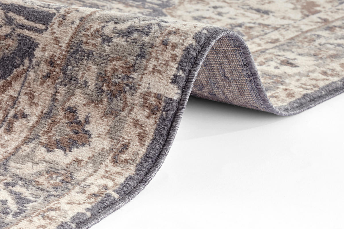 FLACHWEBETEPPICH 120/170 cm Terrain Blau, Creme  - Blau/Creme, Design, Kunststoff/Textil (120/170cm)