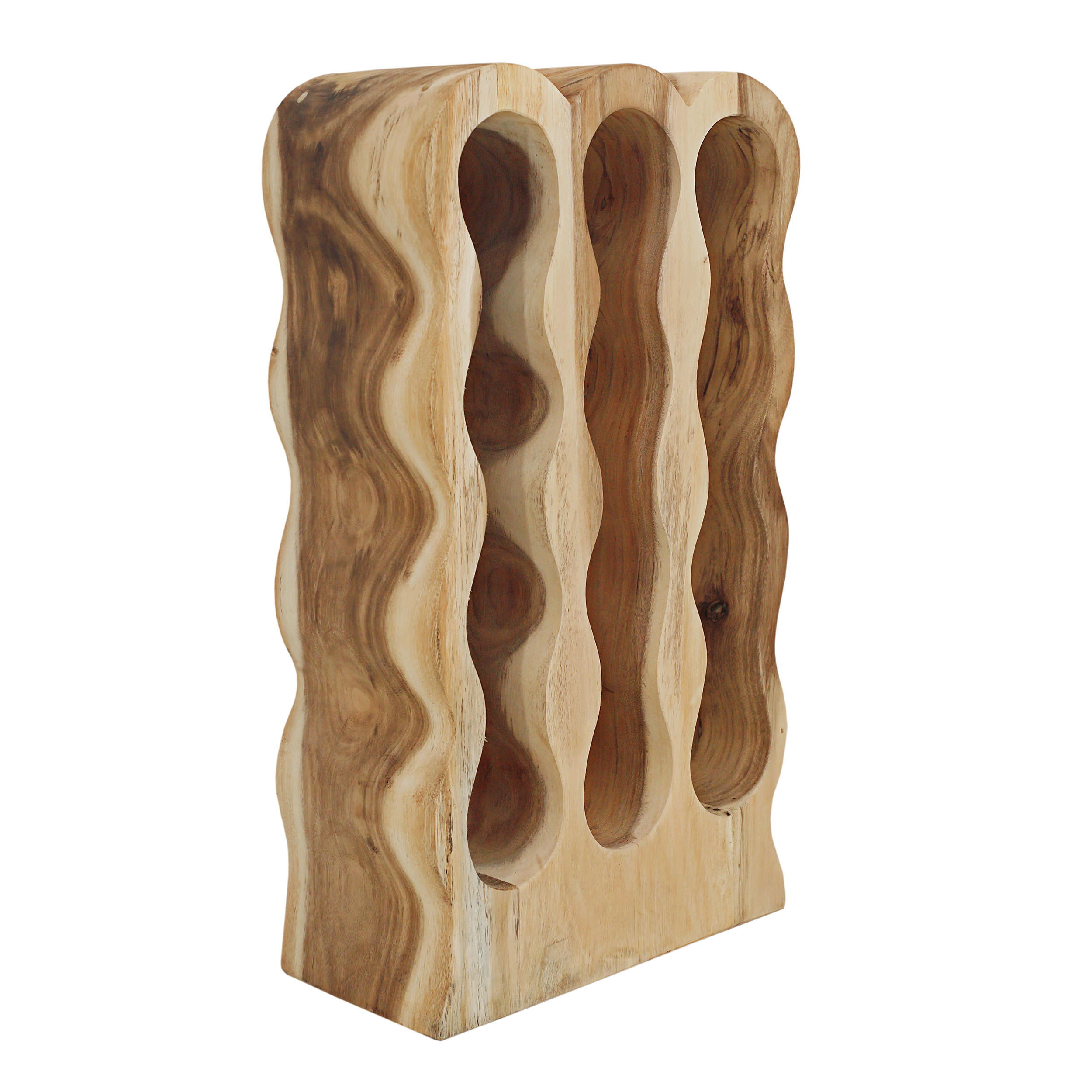 WEINREGAL  - Naturfarben, MODERN, Holz (39/66/18cm) - MID.YOU
