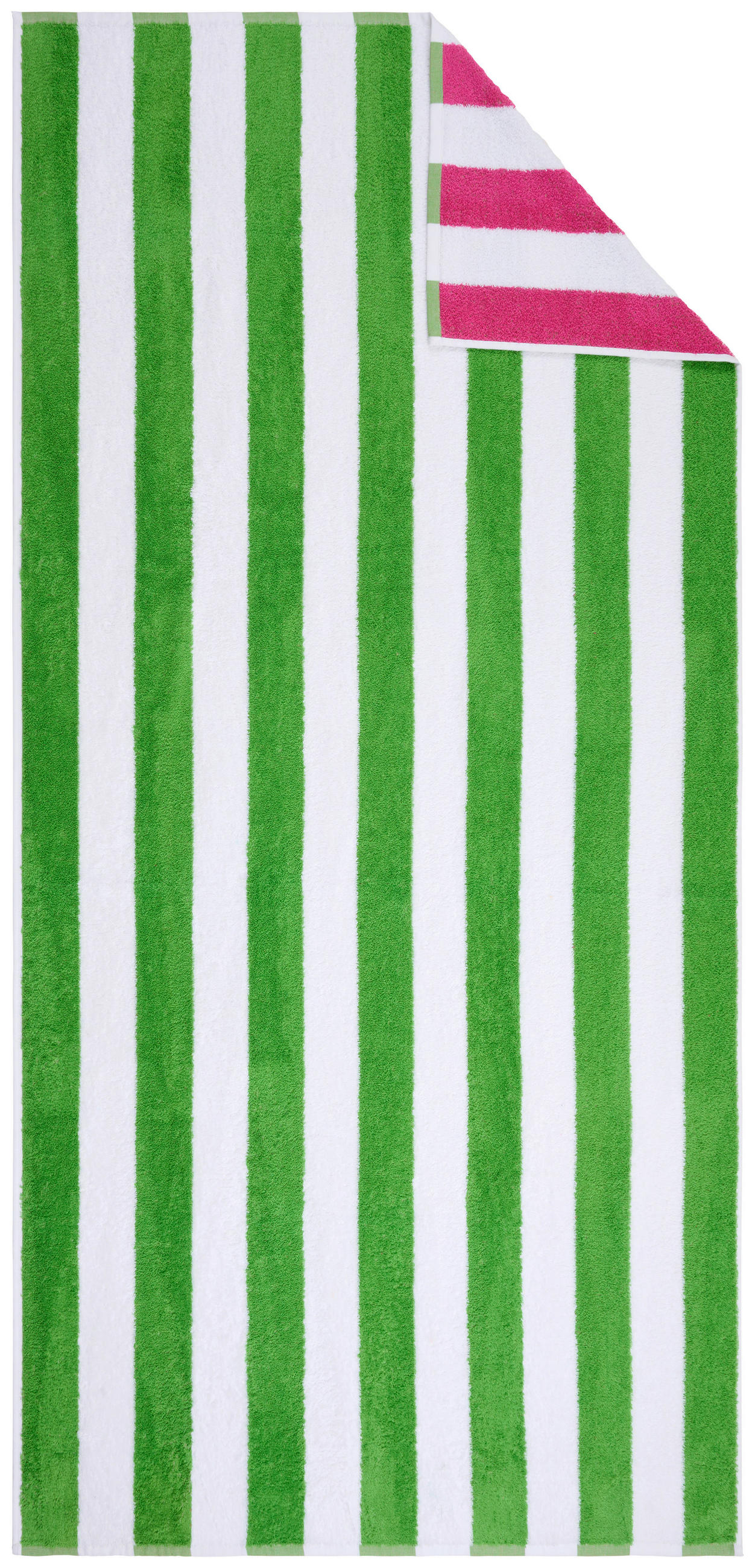 PEŠKIR ZA PLAŽU 90/180 cm , zelena, bela, pink  - pink/zelena, Osnovno, tekstil (90/180cm) - Esposa