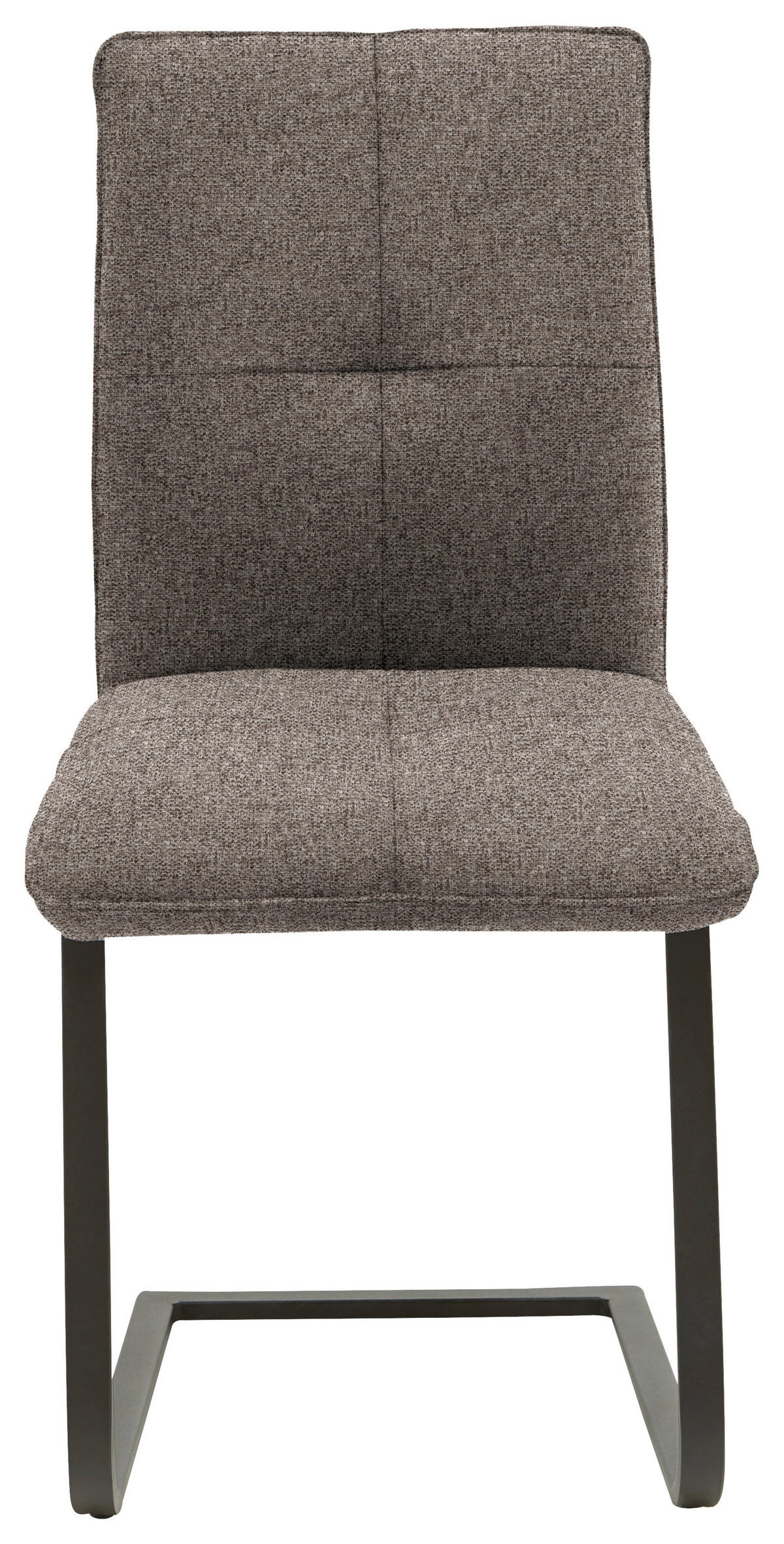 SCHWINGSTUHL  in Stahl Flachgewebe  - Hellbraun/Schwarz, Design, Textil/Metall (46/95/62cm) - Dieter Knoll