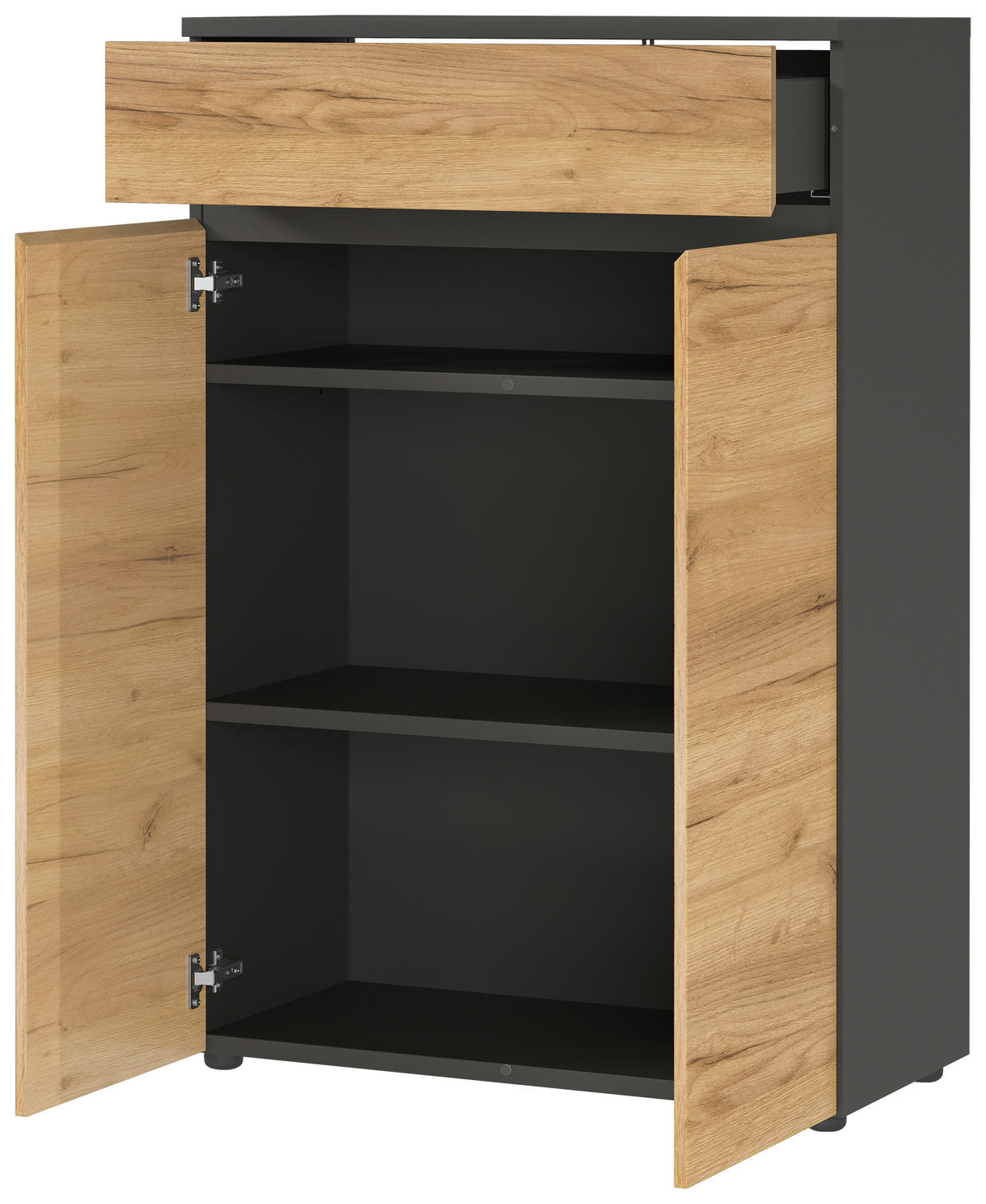 AKTENSCHRANK  - Eichefarben/Graphitfarben, MODERN, Holzwerkstoff (80/120/40cm) - Germania