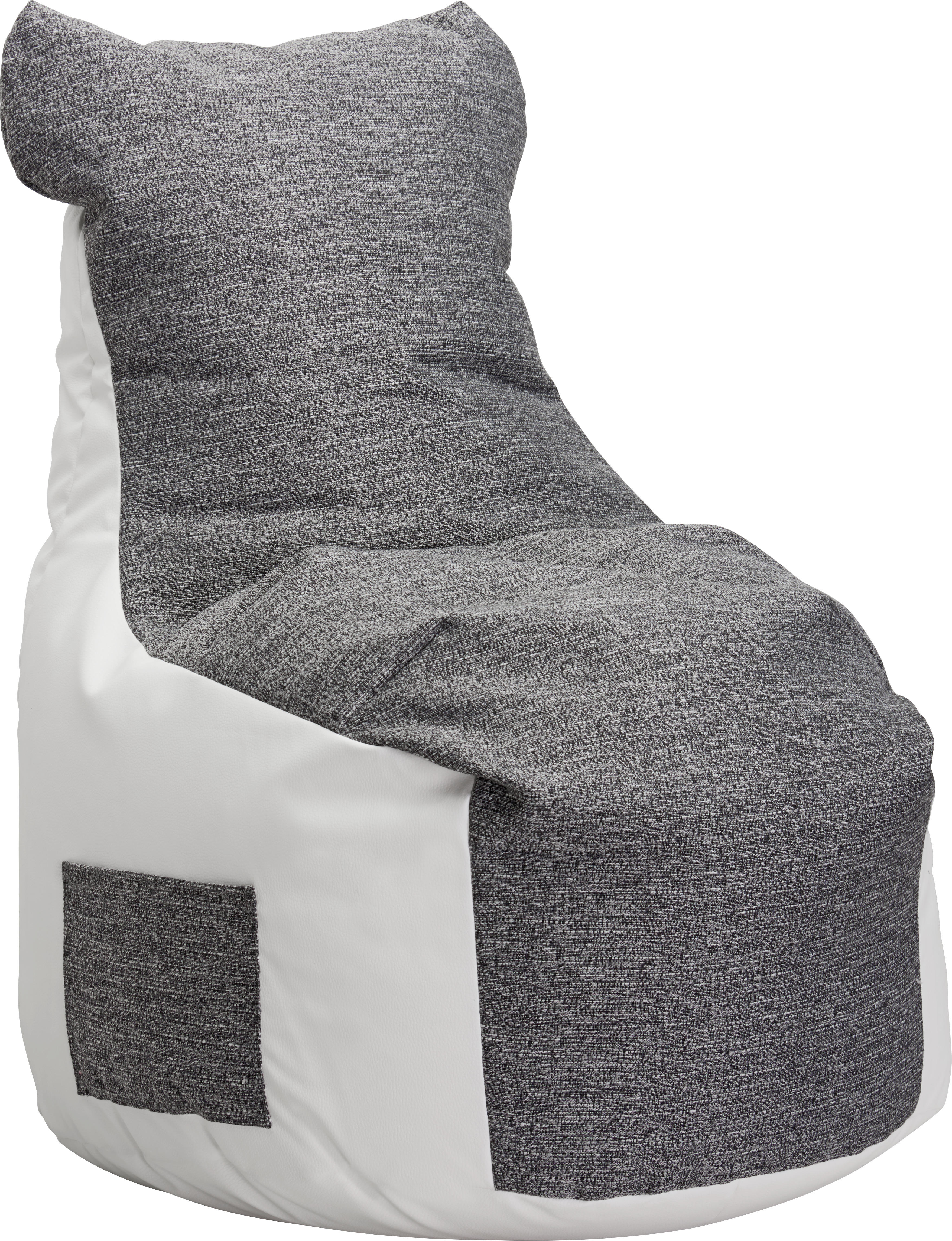 SEDACÍ PYTEL, šedá, bílá - šedá/bílá, Design, textil (85/100/85cm) - Boxxx