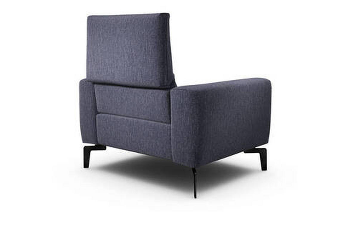 SESSEL in Chenille Blau  - Blau/Schwarz, Design, Textil/Metall (110/85/86-94cm) - SENSOO