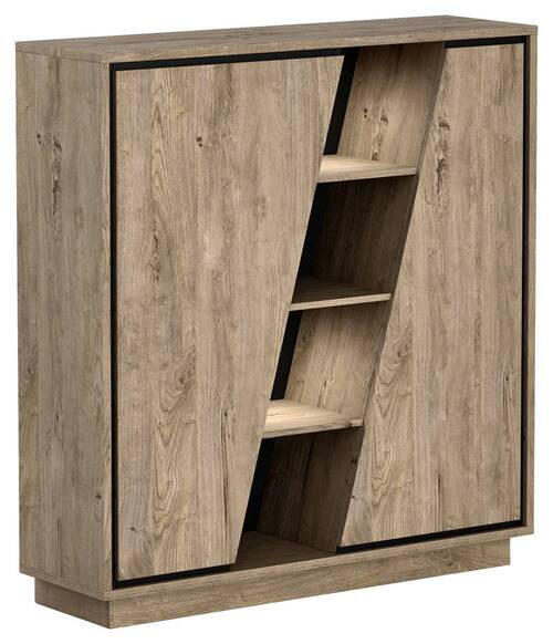 VYSOKÁ KOMODA, koňaková, 128/143/37 cm - koňaková, Design, kompozitní dřevo (128/143/37cm) - Livetastic