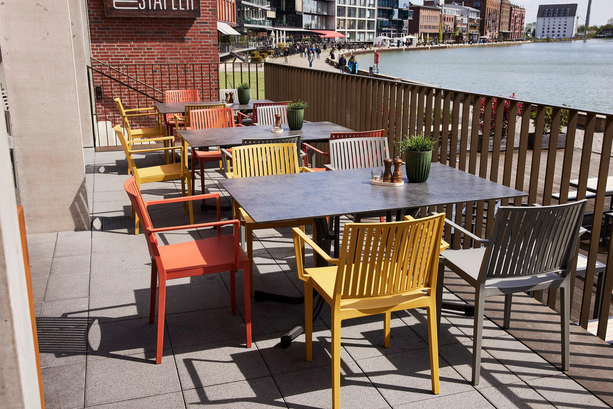 GARTENGARNITUR 3-teilig Stahl  - Rot, Basics, Kunststoff/Metall (70/80/70cm) - Siena Garden