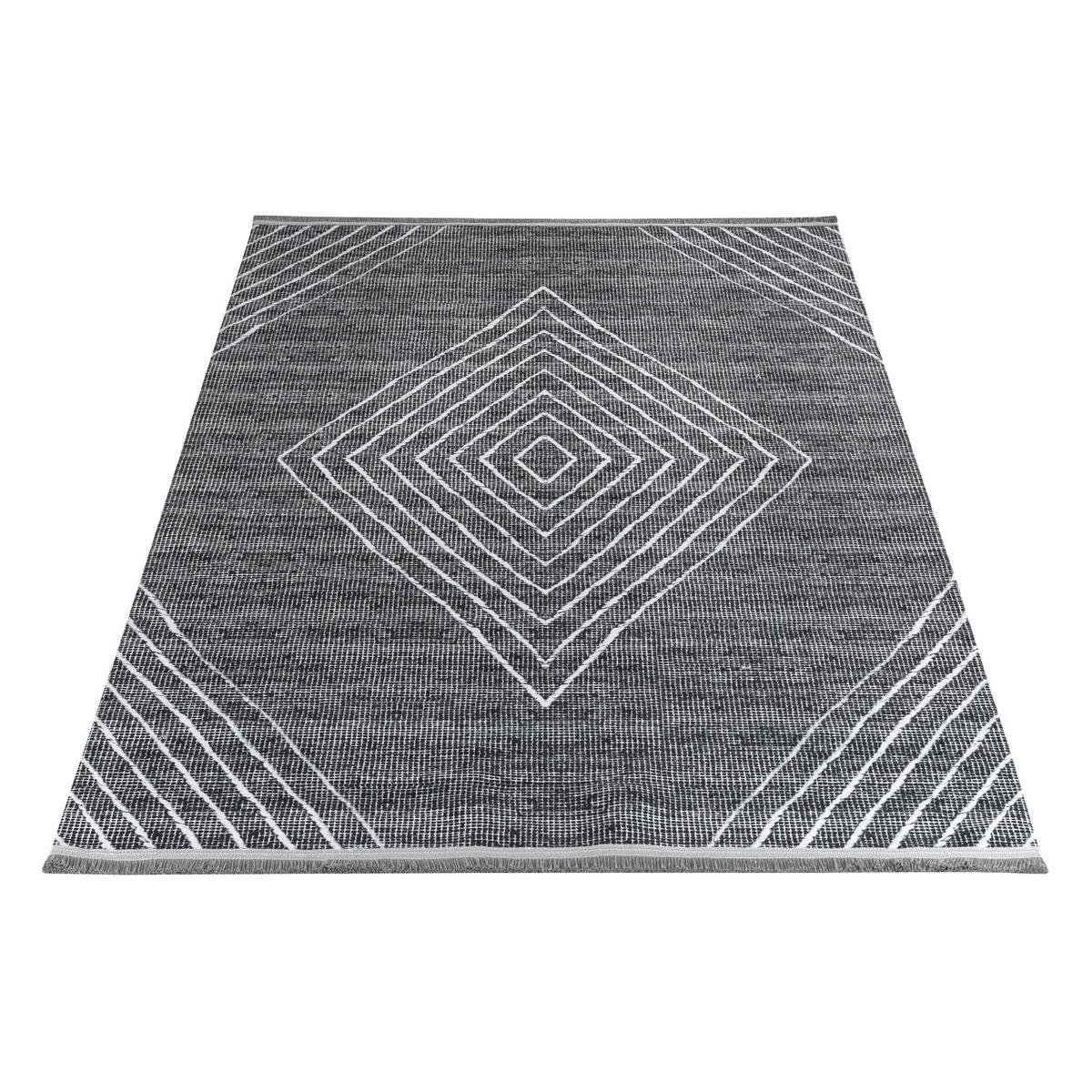 VÄVD MATTA 120/170 cm Efe  - grå/antracit, Natur, textil/naturmaterial (120/170cm)