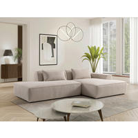 HÖRNSOFFA i manchester beige  - beige/svart, Klassisk, trämaterial/textil (294/165cm) - MID.YOU