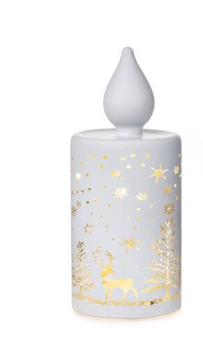 KERZE MIT LED  - Weiß, LIFESTYLE, Glas (7,5/17cm) - X-Mas