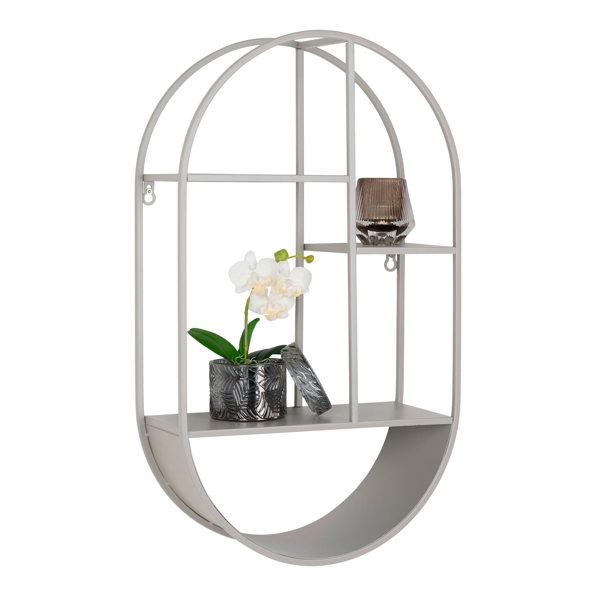 WANDREGAL  - Grau, Design, Metall (35/60/15cm)