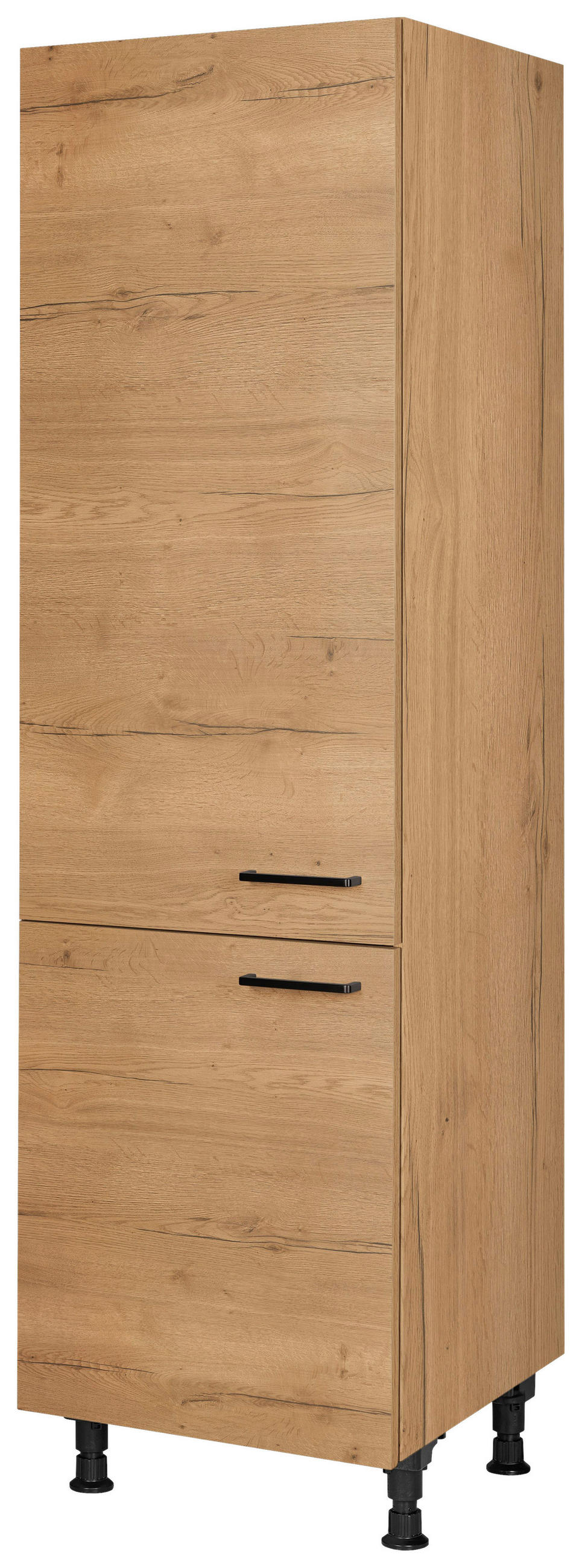 GERÄTEUMBAUSCHRANK 60/216,6/58 cm  Eichefarben  - Eichefarben/Schwarz, Modern, Holzwerkstoff/Metall (60/216,6/58cm) - Nobilia