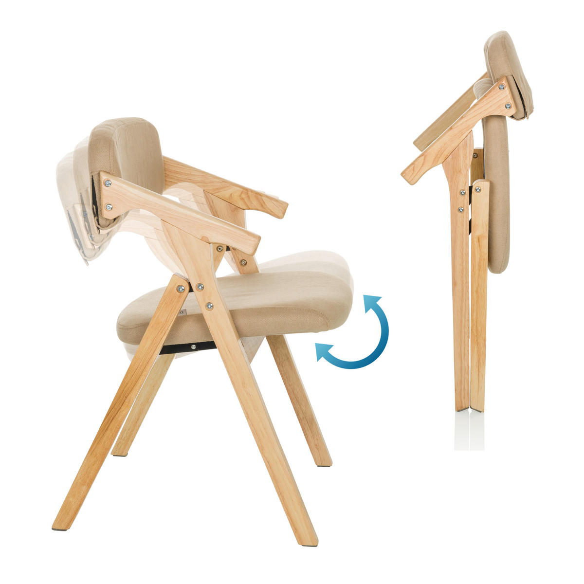 ARMLEHNSTUHL  in  - Beige, Basics, Holz/Textil (53/79/55cm) - MID.YOU