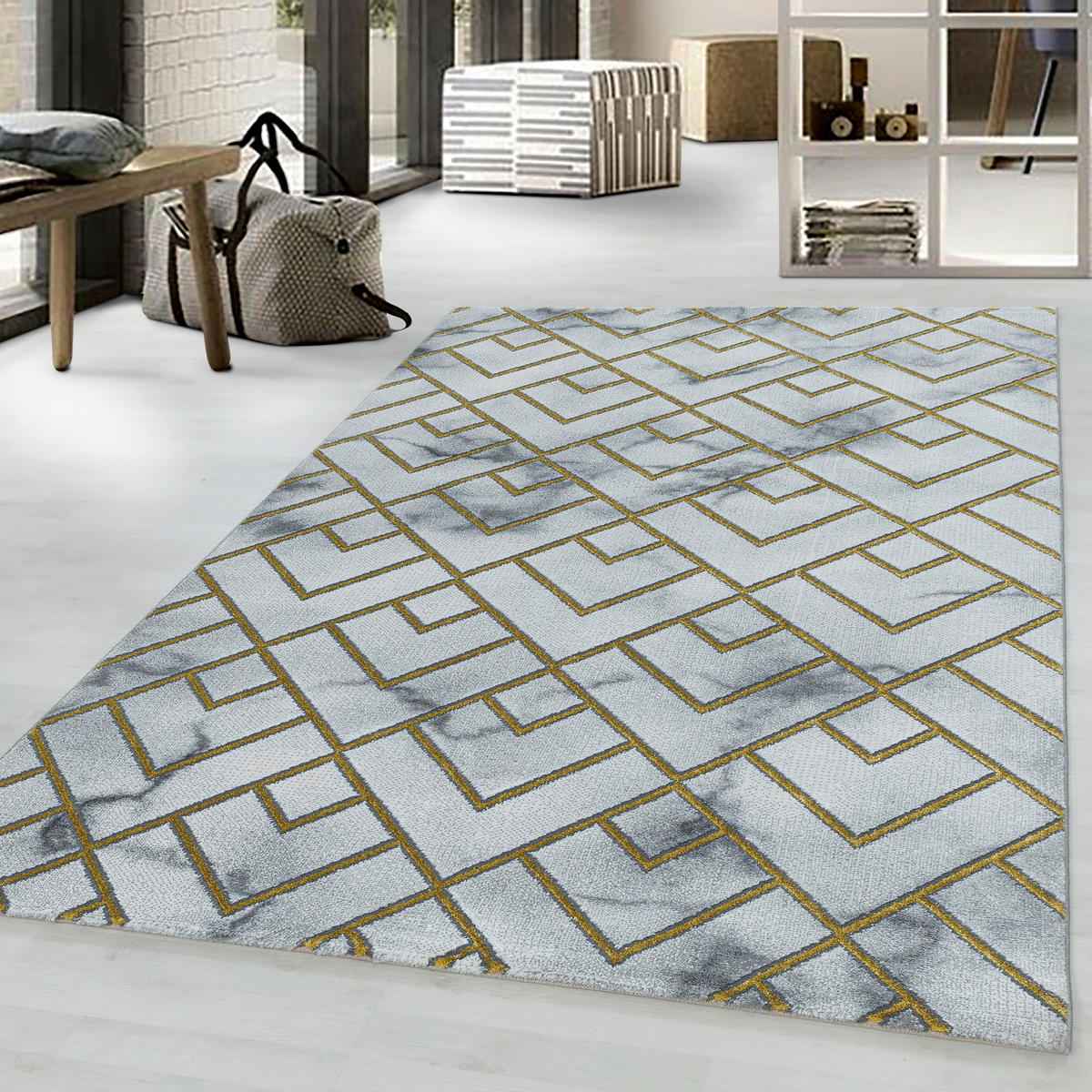 WEBTEPPICH 140/200 cm Naxos 3813 gold Goldfarben  - Goldfarben, Design, Textil (140/200cm)
