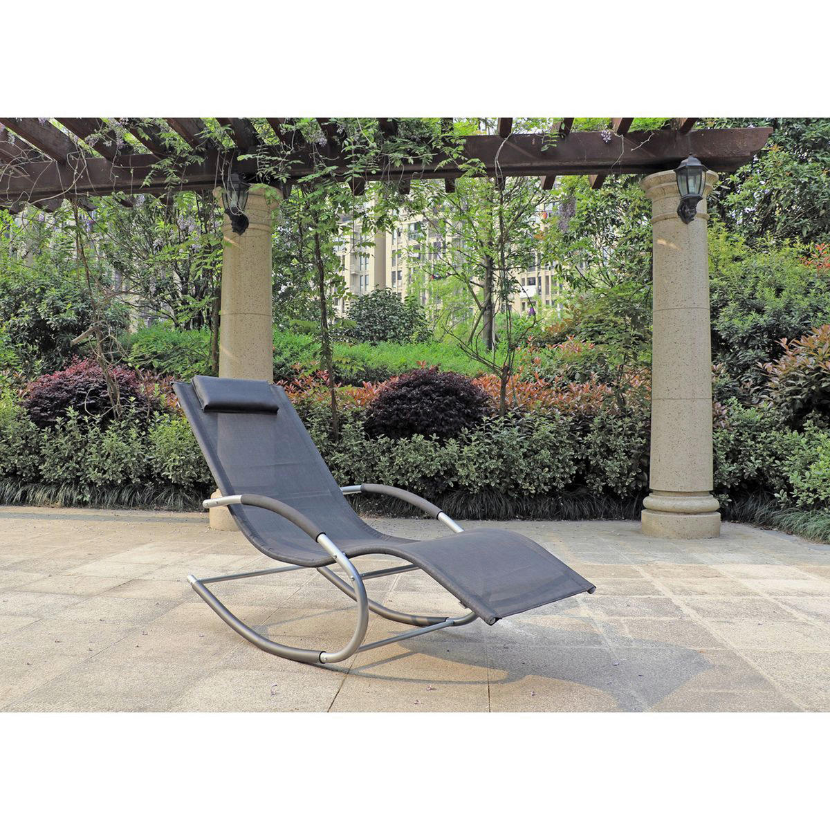 SCHAUKELLIEGE  - Silberfarben/Schwarz, Basics, Kunststoff/Metall (160/62/89cm) - Gardenson
