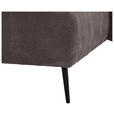 ECKSOFA Braun Chenille  - Schwarz/Braun, KONVENTIONELL, Textil/Metall (255/164cm) - Carryhome