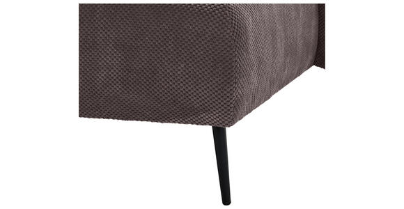 ECKSOFA Braun Chenille  - Schwarz/Braun, KONVENTIONELL, Textil/Metall (255/164cm) - Carryhome