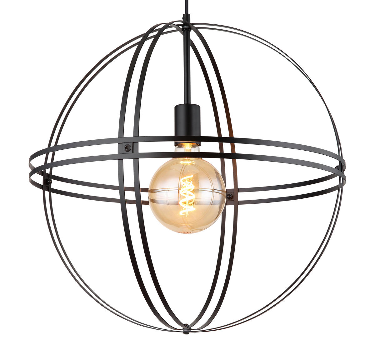 HÄNGELEUCHTE 50/120 cm    - Schwarz, Design, Metall (50/120cm) - Globo