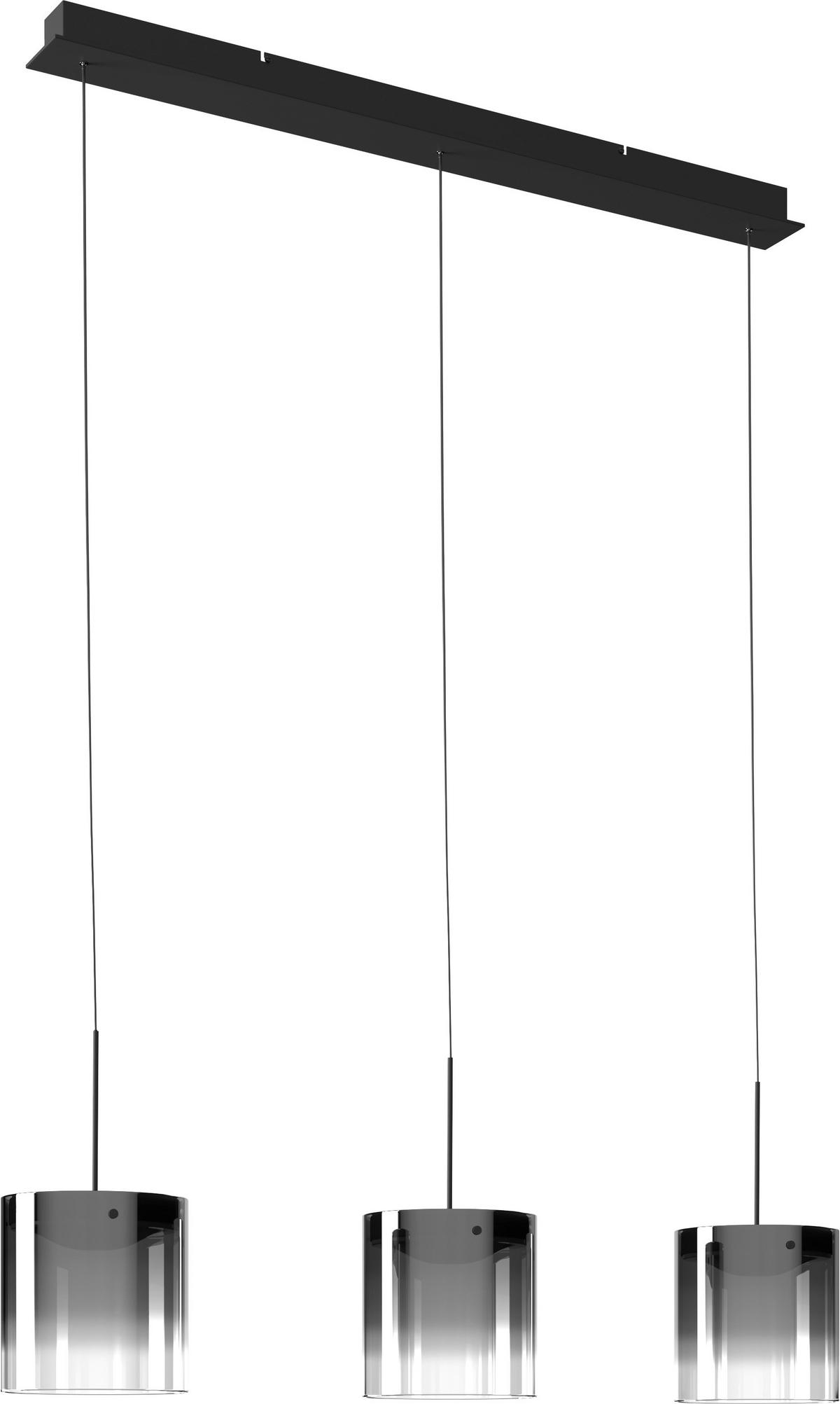 LED-HÄNGLAMPA Baia 100/20/180 cm  - svart, Design, metall/glas (100/20/180cm) - Dieter Knoll