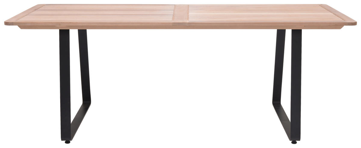GARTENTISCH 208/89/74 cm Metall rechteckig  - Schwarz/Teakfarben, Design, Holz/Metall (208/89/74cm) - Ambia Garden