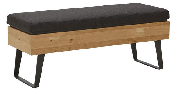 SITZBANK 118/49/41 cm - Eichefarben/Anthrazit, Natur, Holz/Textil (118/49/41cm) - Valnatura