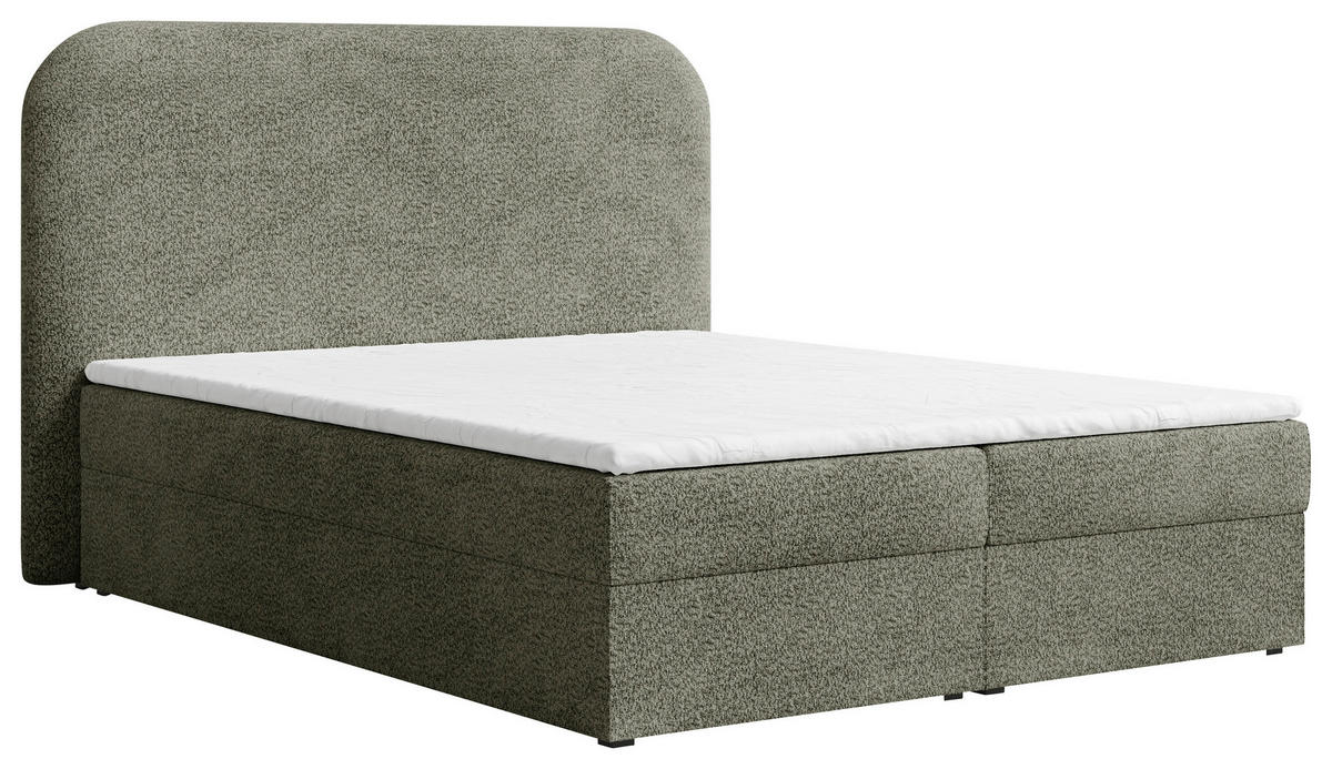 BOXBETT 140/200 cm  in Waldgrün  - Waldgrün/Schwarz, MODERN, Holz/Kunststoff (140/200cm) - MID.YOU