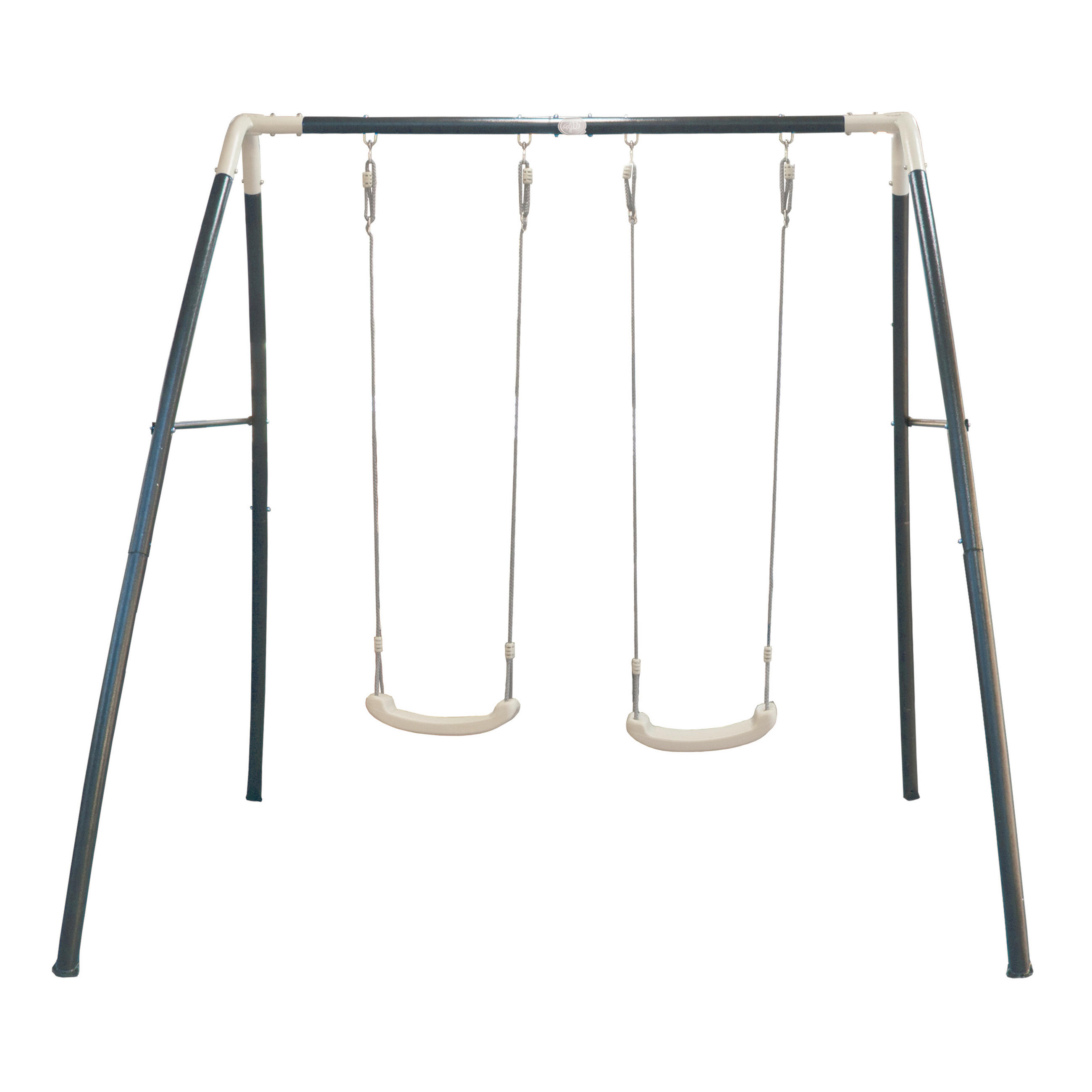 Schaukel Metal Double Swing Anthrazit, Weiß  - Anthrazit/Weiß, Basics, Kunststoff/Metall (210/217/210cm)