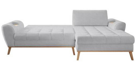 ECKSOFA in Webstoff Silberfarben  - Eichefarben/Silberfarben, Design, Holz/Textil (282/175cm) - Carryhome