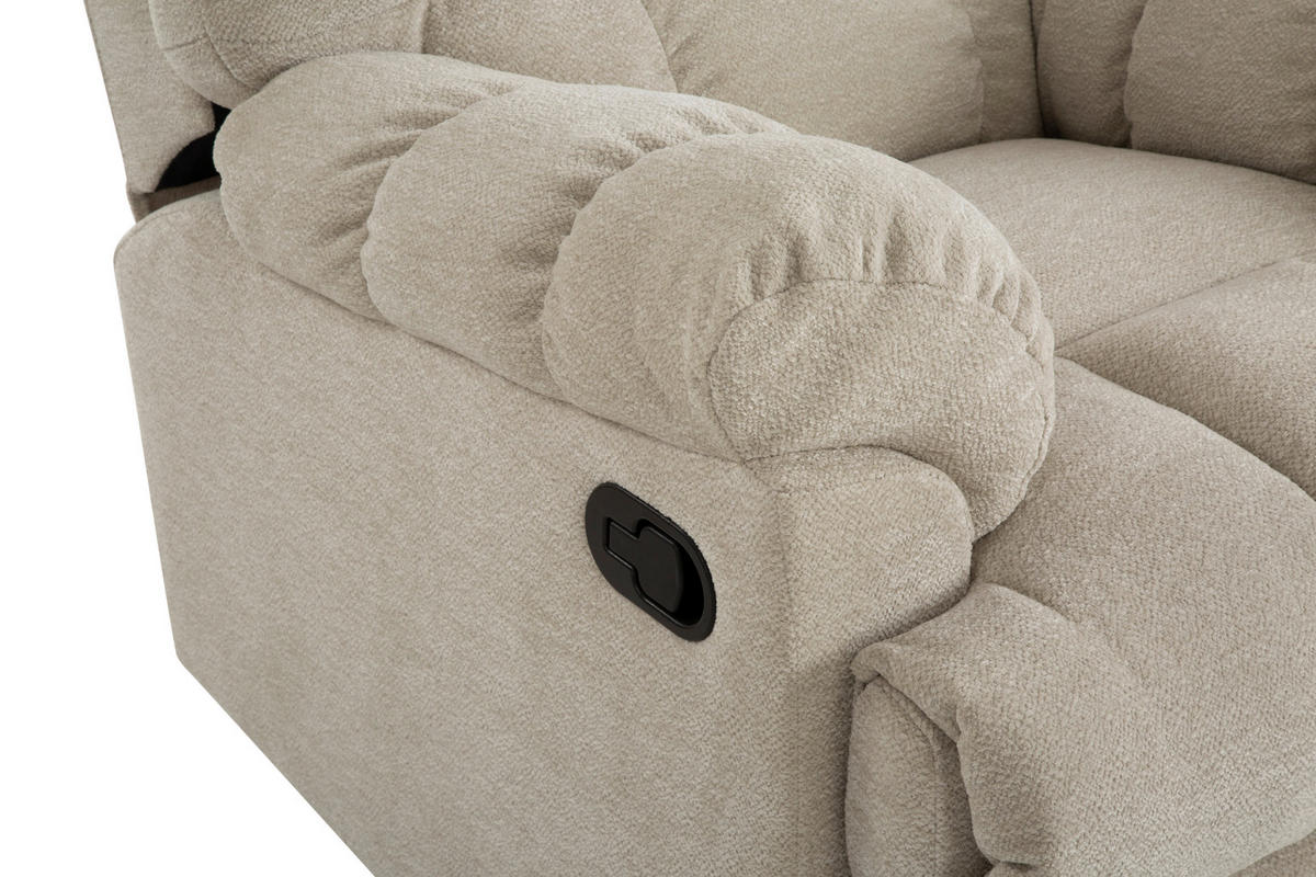 RELAXSESSEL CALIX Mikrofaser    - Beige/Schwarz, Design, Textil/Metall (91/105/102-172cm) - P & B