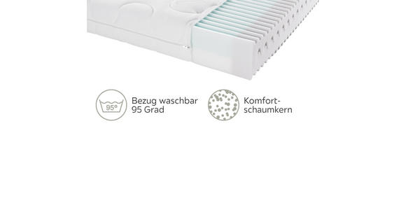 KALTSCHAUMMATRATZE 90/200 cm  - Weiß, Basics, Textil (90/200cm) - Sleeptex