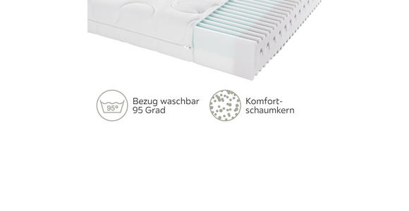 KOMFORTSCHAUMMATRATZE 90/190 cm  - Weiß, Basics, Textil (90/190cm) - Sleeptex