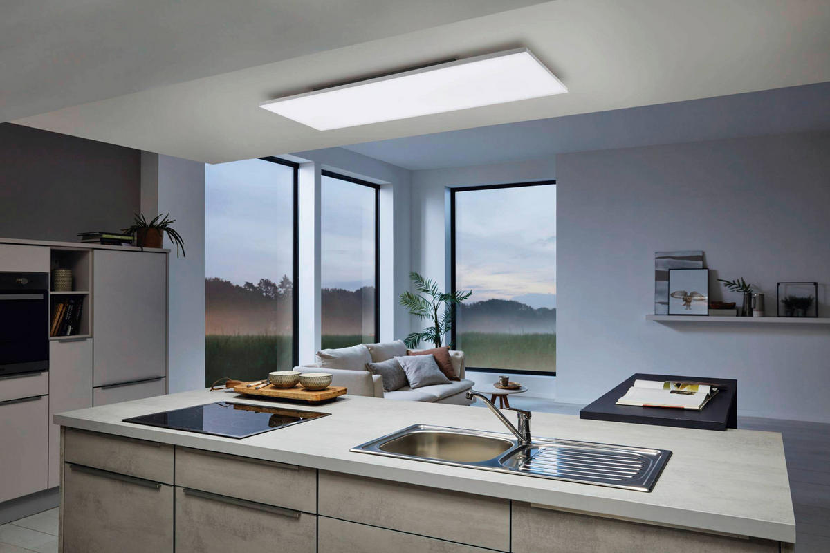 LED-DECKENLEUCHTE Turcona-Z  Smart 120/30/5 cm   - Weiß, Design, Kunststoff/Metall (120/30/5cm) - Eglo