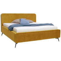 ČALOUNĚNÁ POSTEL, 180/200 cm, curry žlutá - černá/curry žlutá, Moderní, kov/dřevo (180/200cm) - Moderano