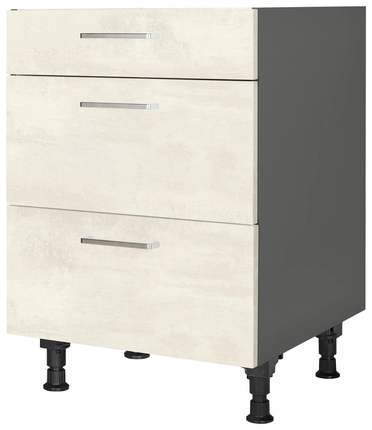 KOCHFELDUMBAUSCHRANK 60/87/56 cm  in Weiß  - Schieferfarben/Edelstahlfarben, MODERN, Holzwerkstoff/Metall (60/87/56cm) - Nobilia