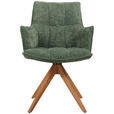 ARMLEHNSTUHL  Stoffauswahl, Sitzfläche 360° drehbar, automatische Rückholfunktion Chenille  - Eichefarben/Grün, Design, Holz/Textil (59,5/88,5/63cm) - Novel