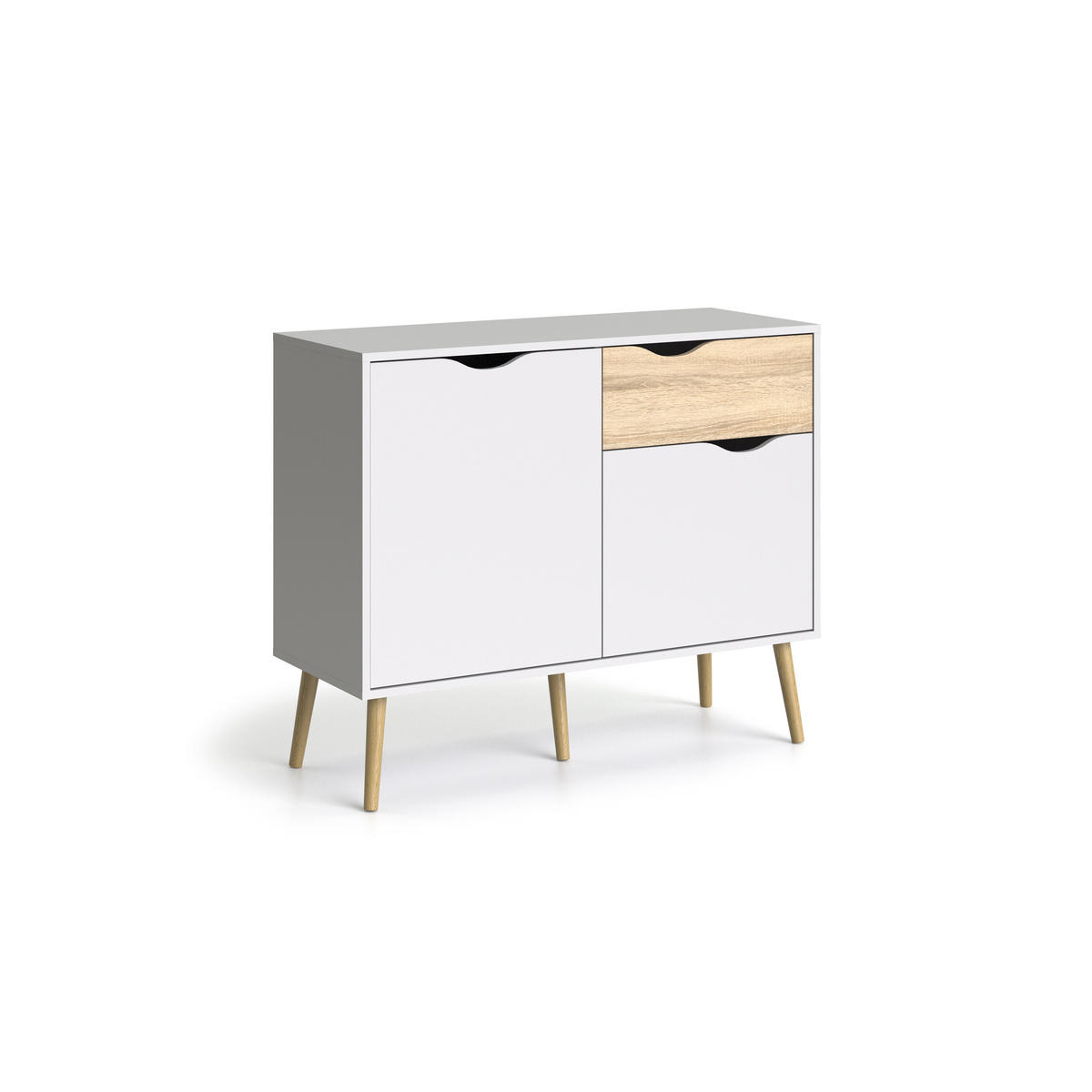 SIDEBOARD 98,7/81,7/39,1 cm  - vit/ekfärgad, Design, trämaterial/trä (98,7/81,7/39,1cm) - Hom`in