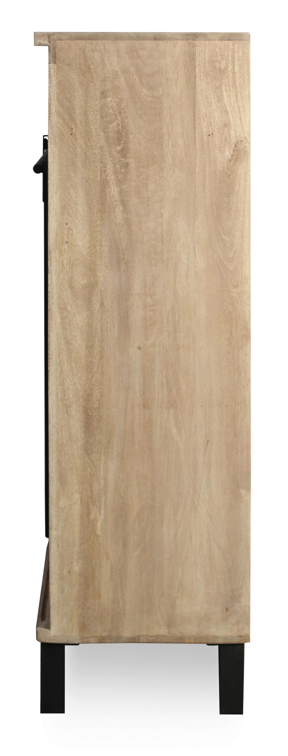 HIGHBOARD  148/135/42 cm 3 Schublade(n)  - Graubraun/Schwarz, LIFESTYLE, Glas/Holz (148/135/42cm) - Landscape