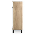 HIGHBOARD  148/135/42 cm 3 Schublade(n)  - Graubraun/Schwarz, LIFESTYLE, Glas/Holz (148/135/42cm) - Landscape