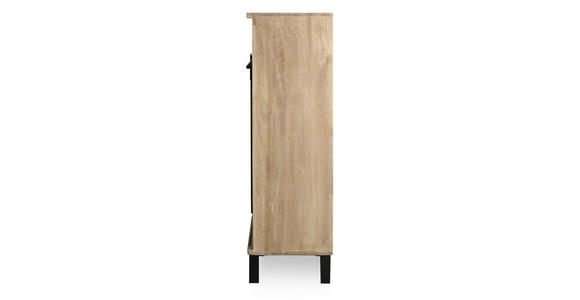 HIGHBOARD  148/135/42 cm 3 Schublade(n)  - Graubraun/Schwarz, LIFESTYLE, Glas/Holz (148/135/42cm) - Landscape