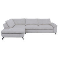 ECKSOFA Sense Grau Cord, Velours  - Schwarz/Grau, Design, Textil/Metall (197/291cm) - Beldomo Style