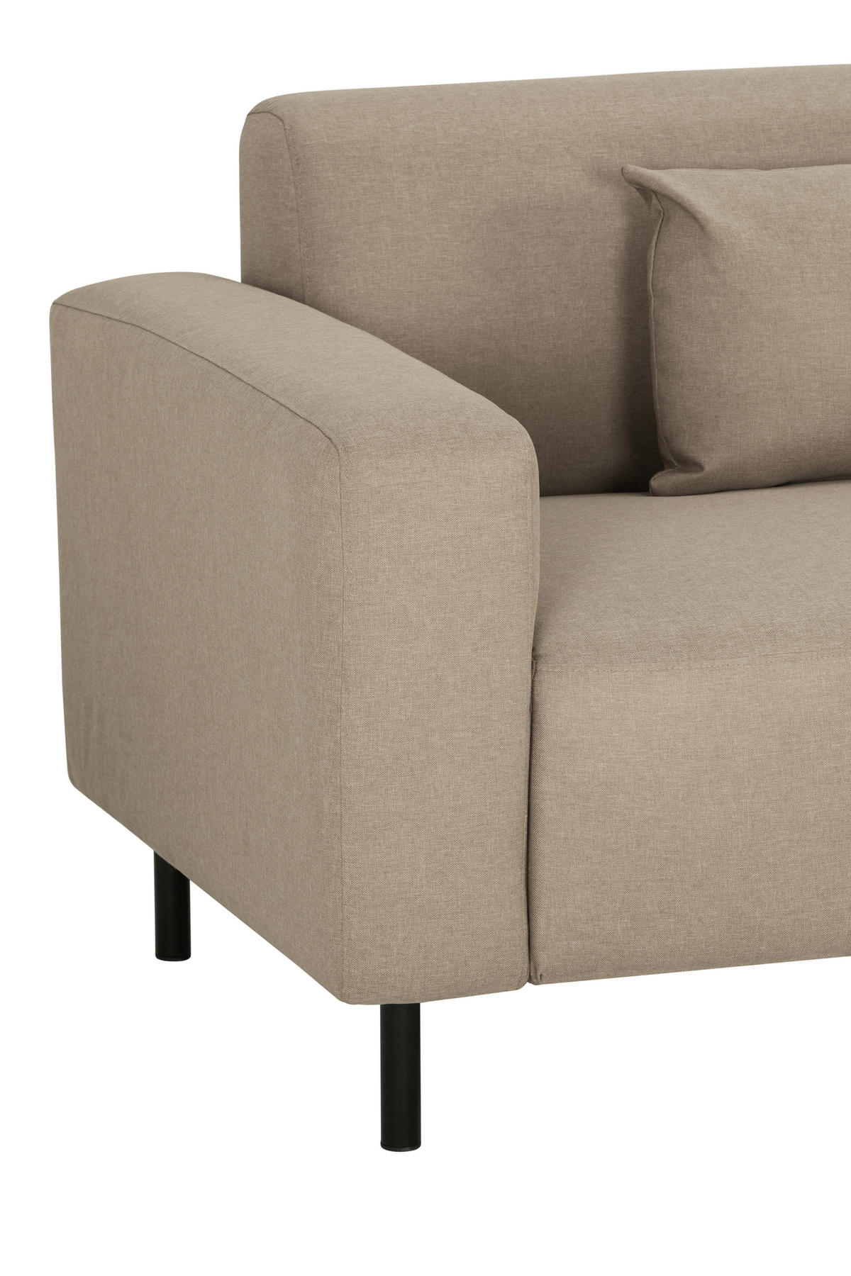KÉTÜLÉSES KANAPÉ textil bézs  - bézs/fekete, Modern, textil/fém (204/76/79cm) - P & B