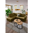 ECKSOFA inkl. Funktionen Olivgrün Samt  - Olivgrün, Natur, Holz/Textil (206/261cm) - Venda