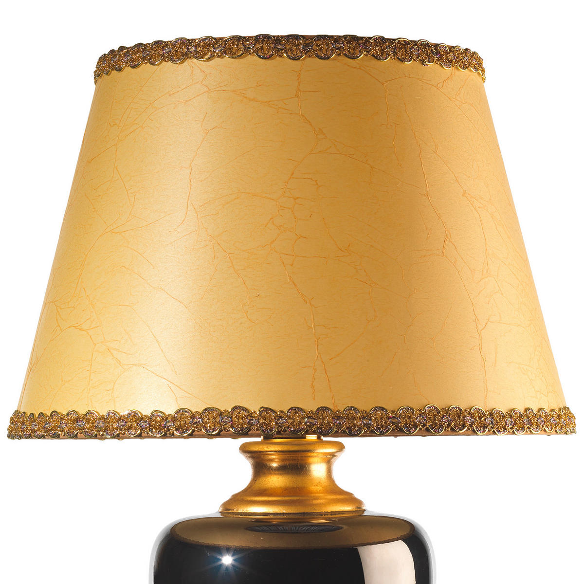 TISCHLEUCHTE 45/45/75 cm   - Hellbraun/Goldfarben, KONVENTIONELL, Keramik/Textil (45/45/75cm)